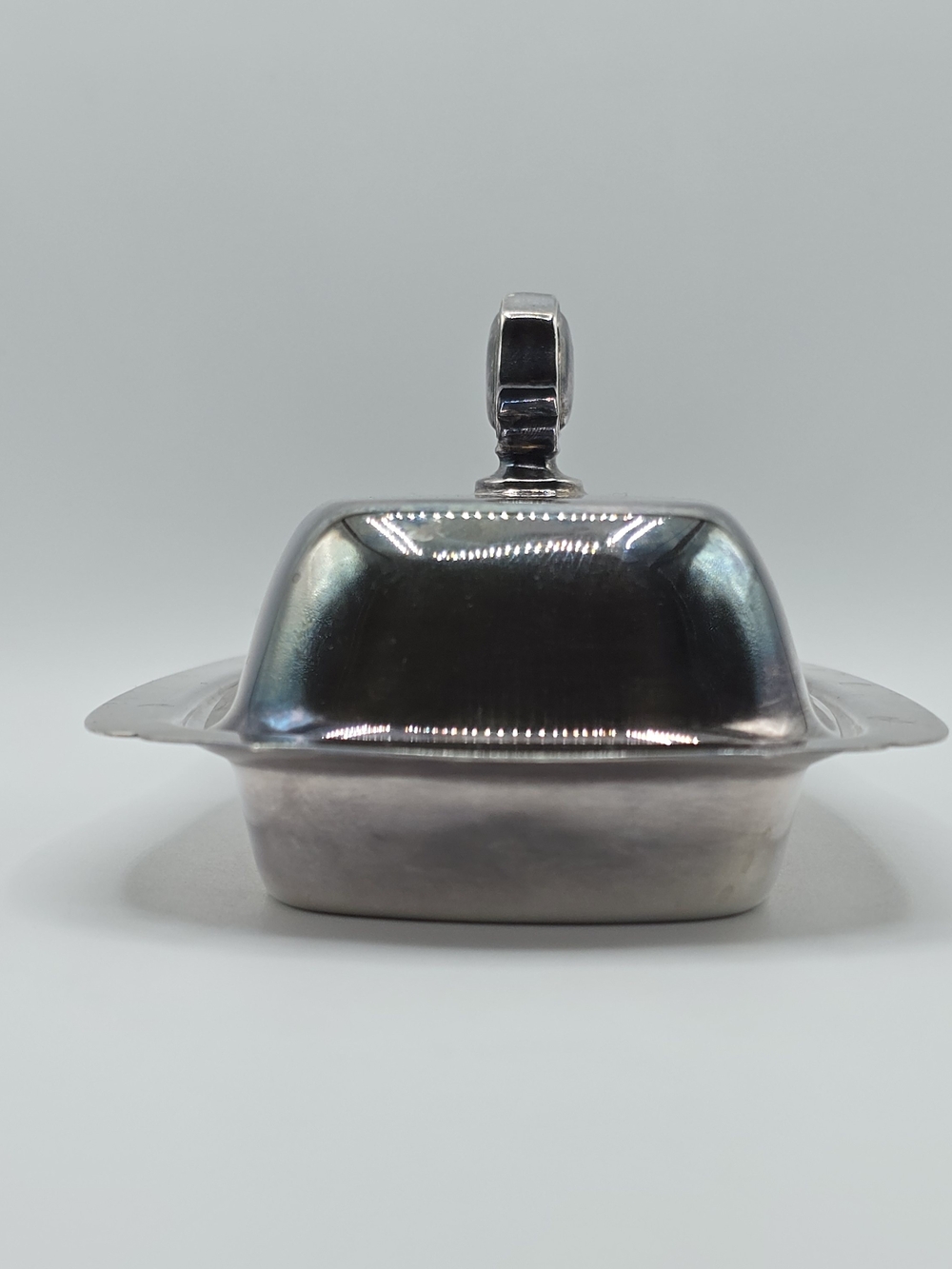 VTG Wallace Silverplate Butter Dish w/Lid & Glass Insert, USA Made, Mid Century - Picture 5 of 16